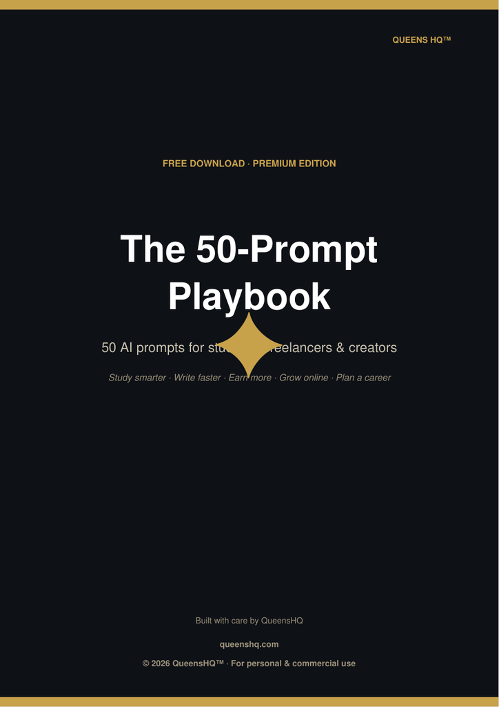 The 50-Prompt Playbook — AI Prompts for Students, Freelancers & Creators